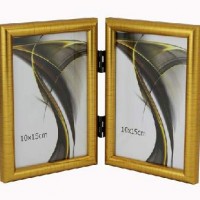 Ф/рамка вертик 1302-139золот 2фото10*15  пластик (30)