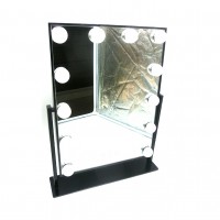 Зеркало пластик +металл с подсветкой 12ламп 31*46см JX525(8)