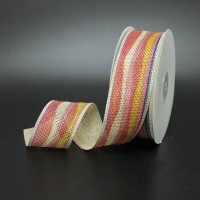 Лента РОГОЖКА "Полоска" шир 4см, дл.25м41306-74 красный