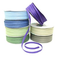 Упаковочная тесьма текстиль   шир 0,5 см, дл.50 м 2357-13  6 цветов