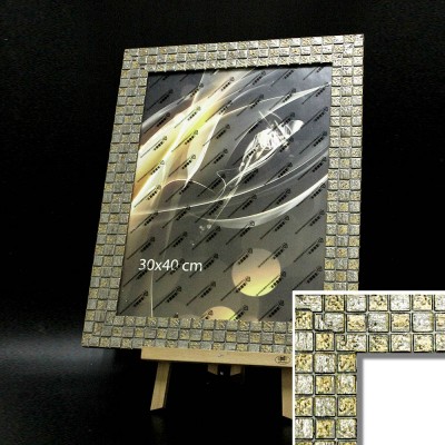 Рамка пластик А3 30*40(4710-195)сереб КЛЕТКА 47мм