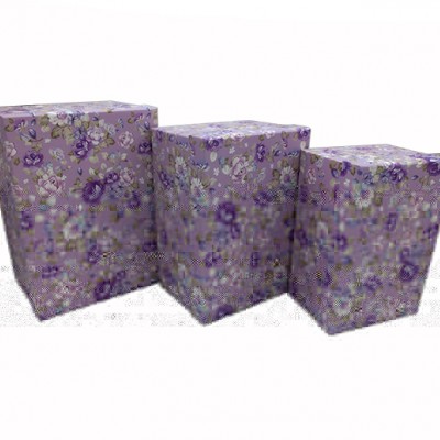 !!АКЦИЯ!Набор коробок подарочных из 3шт картон Цветы, 26*19*14/24*17*13/22*15*11см