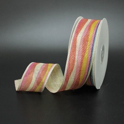 Лента РОГОЖКА "Полоска" шир 4см, дл.25м41306-74 красный